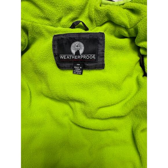 Weatherproof Boys Toddler Puffer Jacket Size 18M Grey Green Fleece Lined Winter - Picture 7 of 9